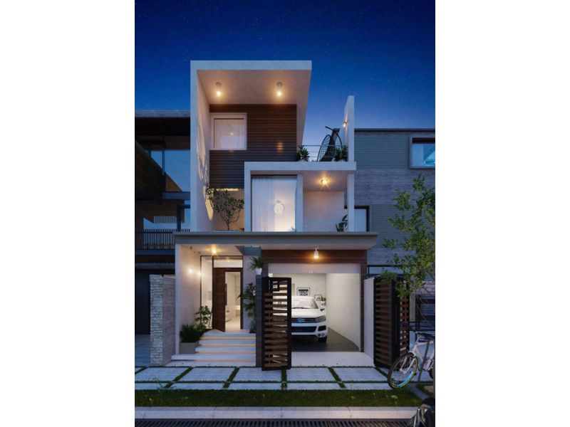 Xây nhà 6x17 3 tầng có gara tiện lợi thiết kế đơn giản mà tinh tế 