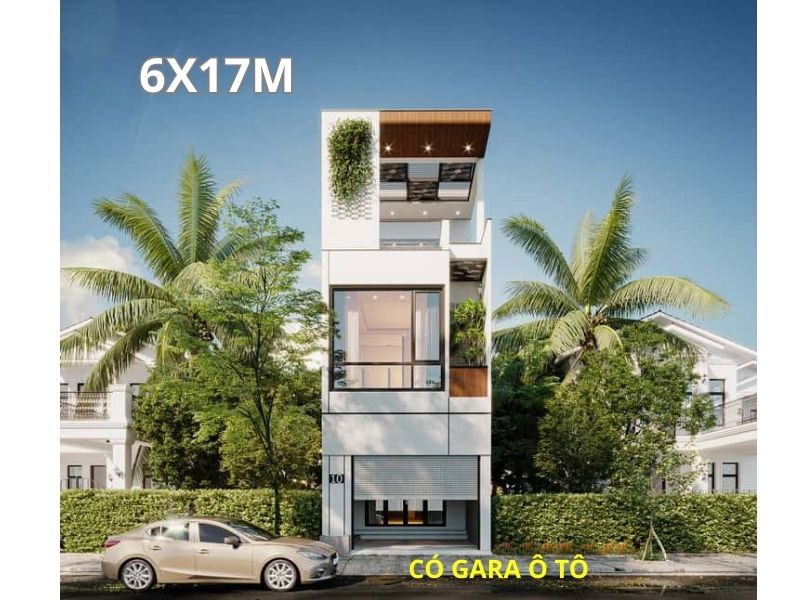 Những điều cần biết khi thiết kế nhà 6x17 có gara ô tô