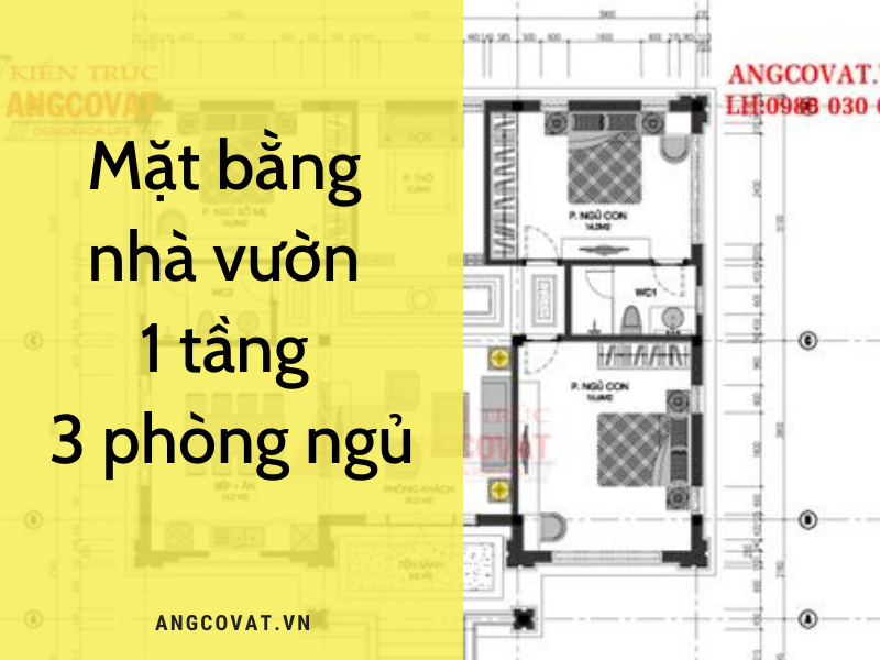 Mẫu thiết kế nhà cấp 4 mái thái 3 phòng ngủ - TINH TÚY của nhà 1 tầng