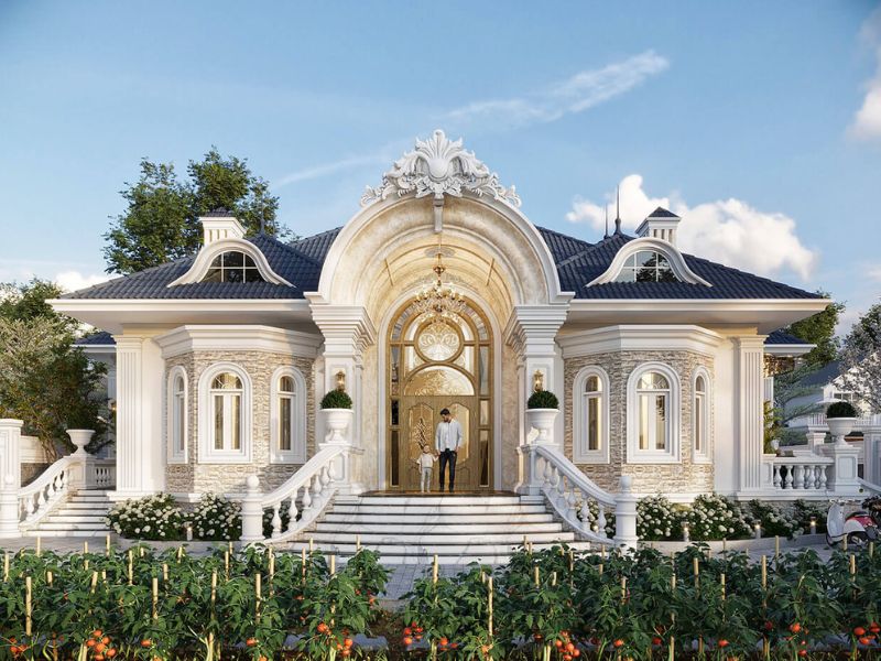 Ngoại thất công trình biệt thự 500m2 xa hoa