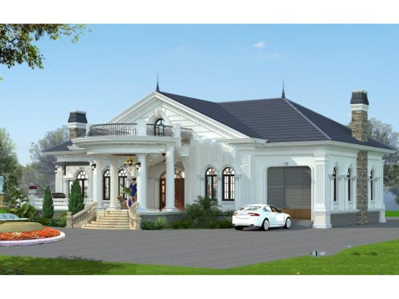 Ngoại thất biệt thự nhà vườn 500m2 đẳng cấp