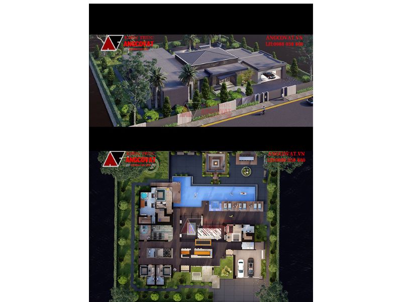 Biệt thự 500m2 1 tầng mái nhậ