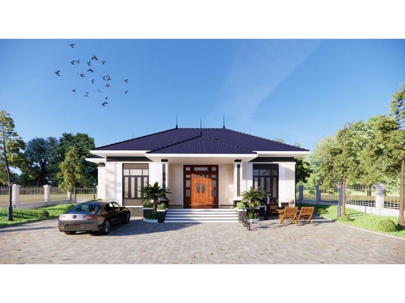 Nhà vườn 1 tầng 9x15m mang vẻ đẹp tinh tế