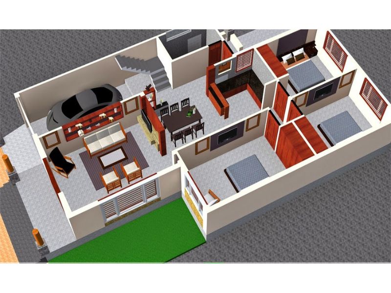 Cách bố trí công năng khoa học cho mẫu nhà cấp 4 3 ngủ