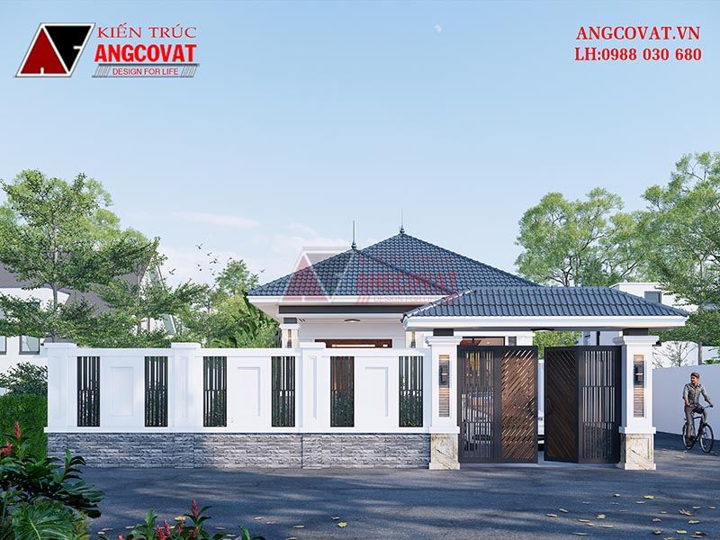 Kiến trúc nhà mái Nhật 9x15m 3 ngủ đẹp