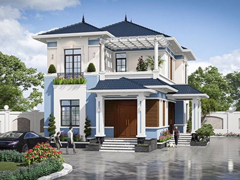 Nhà chữ L 2 tầng có 3 phòng ngủ diện tích 90m2