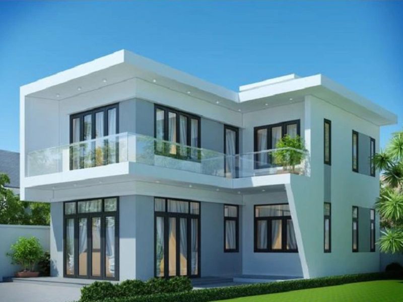 Bố trí không gian sống nhà chữ L 90m2 sang trọng hiện đại