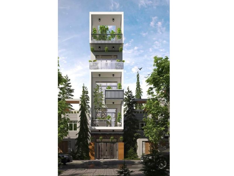 Nhà ống mặt tiền 5m sâu 20m hiện đại