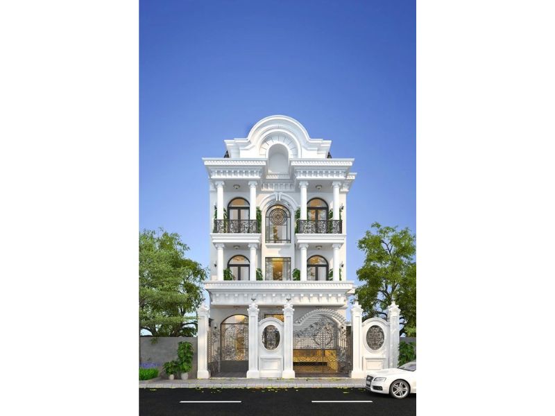 Nhà 3 tầng tân cổ điển đối xứng nhau