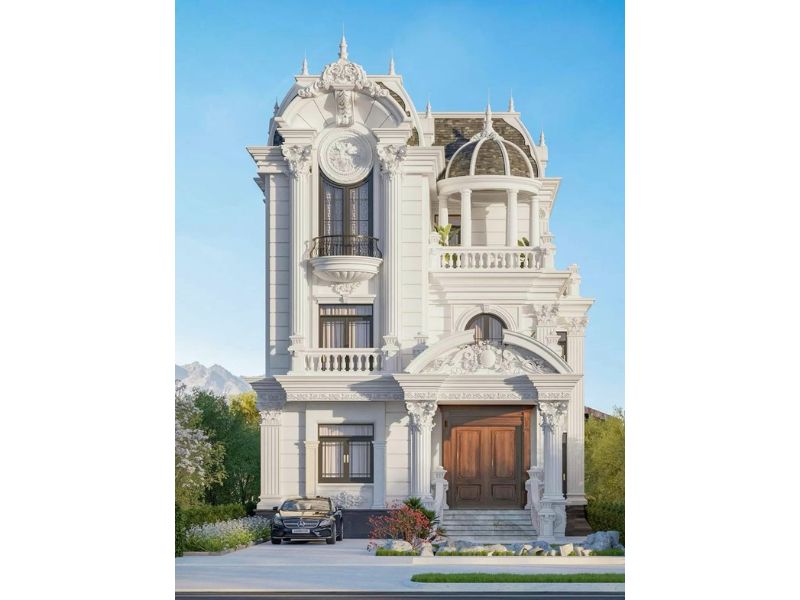 Biệt thự 3 tầng tân cổ điển mái vòm lung linh