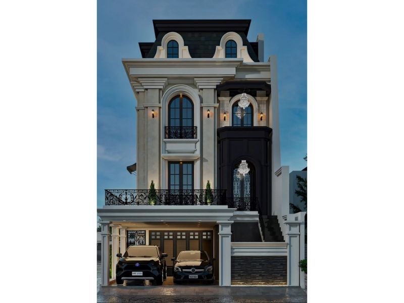 Kiến trúc nhà 3 tầng tân cổ sang trọng tại Nam Định