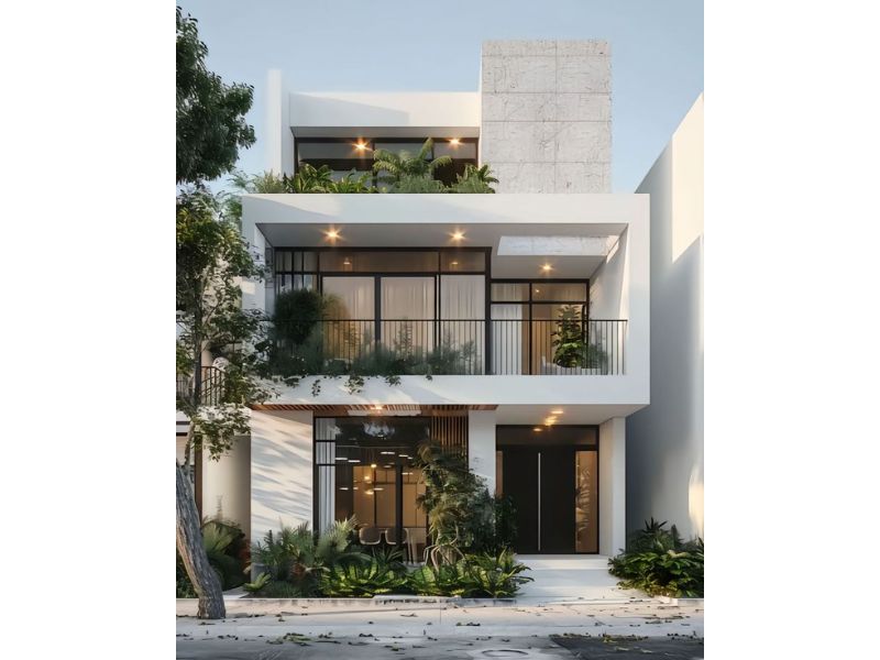 Kiến trúc nhà 3 tầng 10x20 tạo hình độc đáo