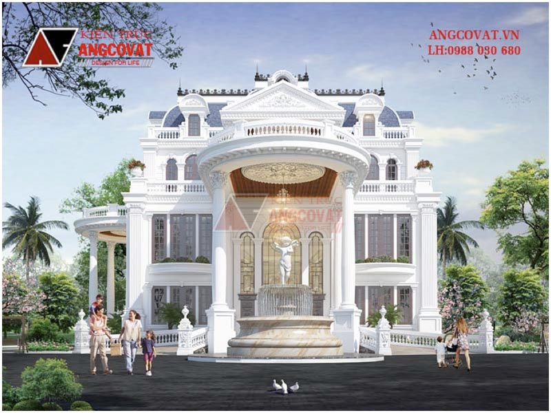 Phối cảnh view 2: Biệt thự tân cổ điển kiểu Pháp 4 tầng tuyệt mỹ của gia chủ tại Ninh Thuận