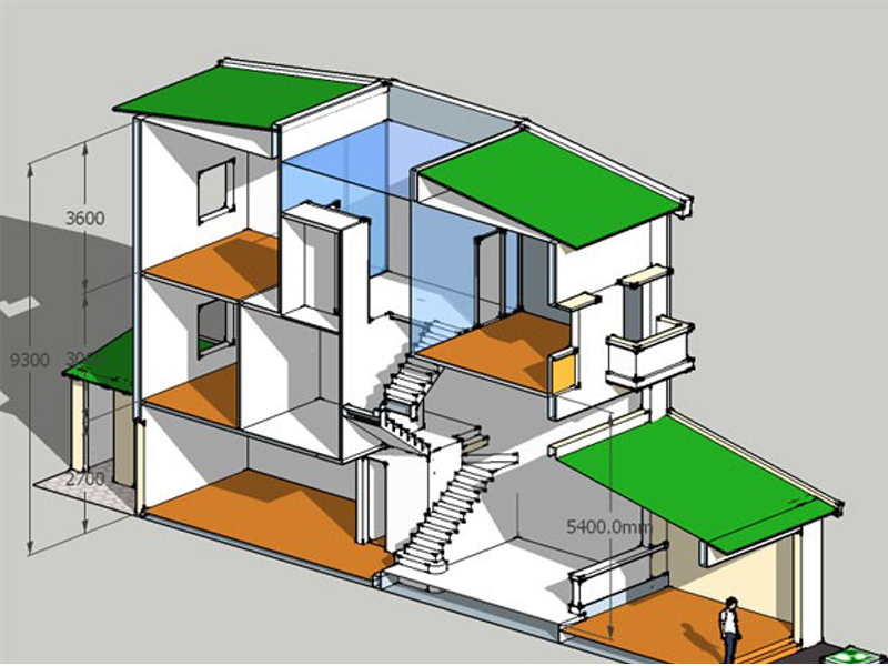 Kiến trúc sư chia sẻ cách tính bậc cầu thang nhà lệch tầng đơn giản