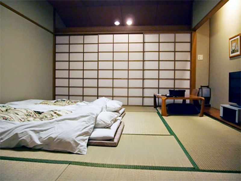thiết kế phòng ngủ không cần giường kiểu Nhật
