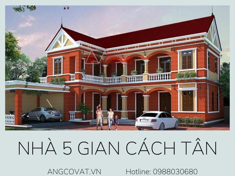 tư vấn thiết kế mẫu nhà 5 gian cách tân đẹp hiện đại 2 tầng đẹp mê lòng người tại miền quê Việt