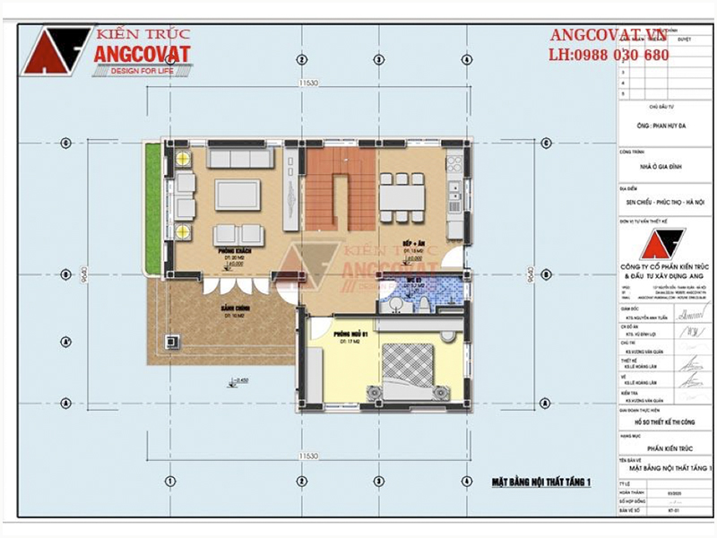 Phối cảnh view 1: Hình ảnh bản vẽ nhà vuông 2 tầng mái thái hiện đại 100m2 có 4 phòng ngủ