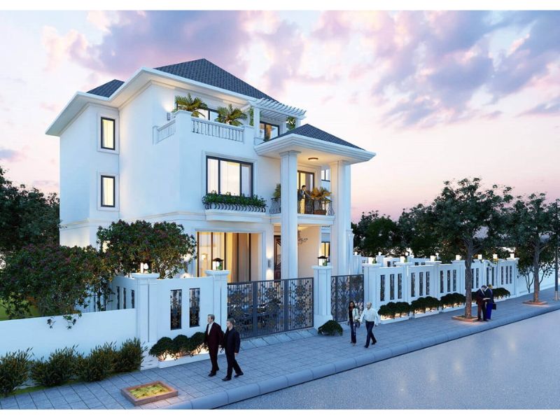 Thiết kế nhà 3 tầng đẹp tân cổ điển