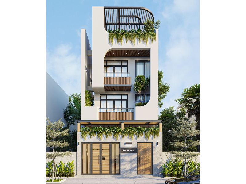 Nhà 3 tầng tràn ngập cây xanh đẹp mắt