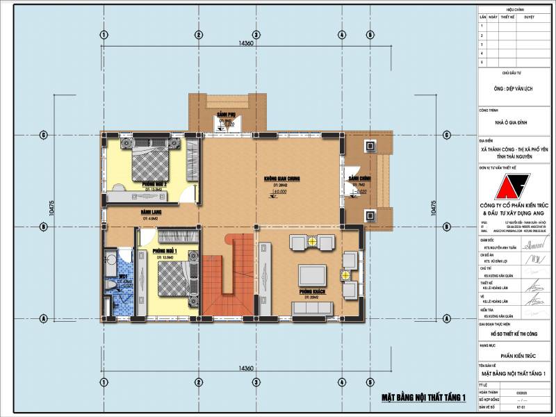 Tầng 2 của bản vẽ thiết kế nhà lệch tầng 4 phòng ngủ