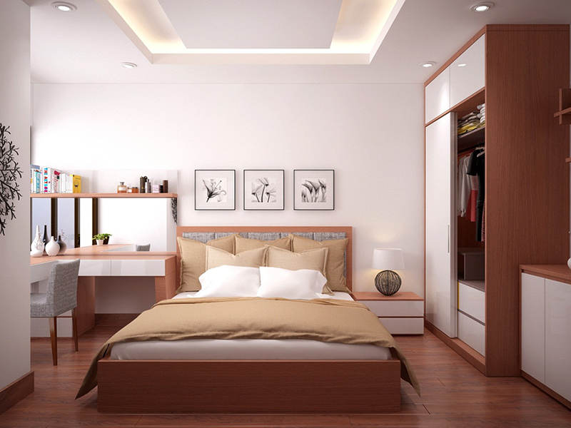 Thiết kế phòng ngủ đẹp cho biệt thự tiết kiệm không gian