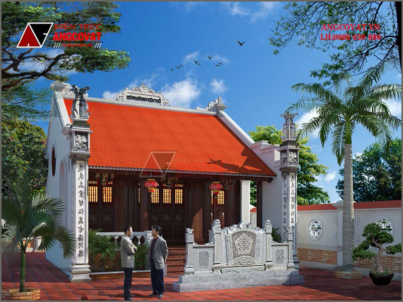 Phối cảnh nhà thờ họ có diện tích nhỏ lối 3 gian truyền thống tại Vũng Tàu