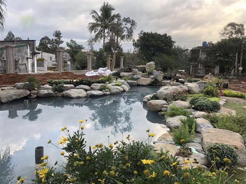 Xây hồ nước xinh đẹp cho bản thiết kế biệt thự sân vườn 500m2