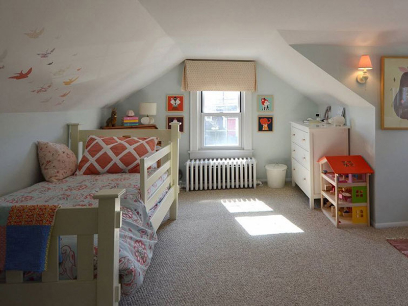 Phương án thiết kế phòng ngủ gác mái phù hợp với tâm hồn trẻ thơ