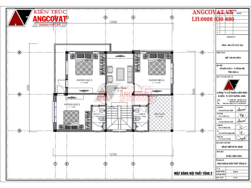 Mặt bằng công năng sử dụng lầu 1: Bản vẽ thiết kế nhà mặt tiền 9m 3 tầng 100m2