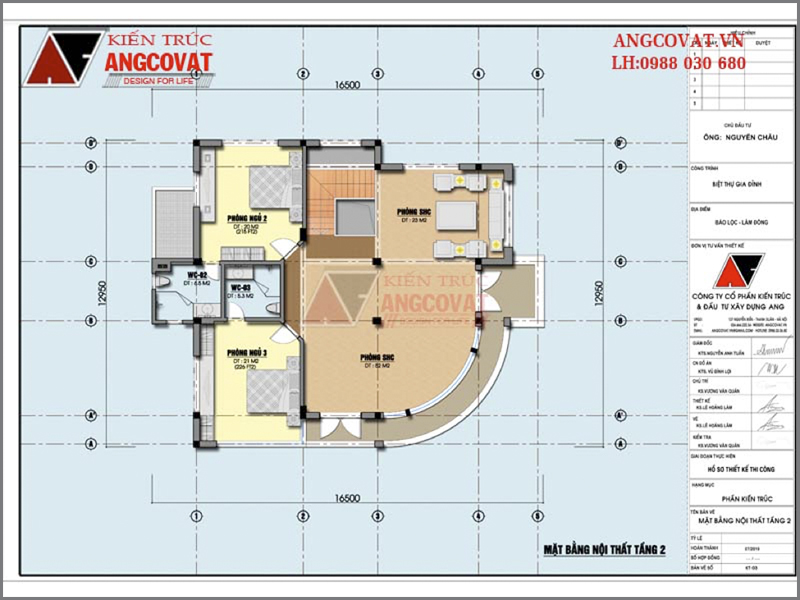 Bản vẽ thiết kế nhà bao nhiêu tiền – Mặt bằng tầng 2 mẫu số 4