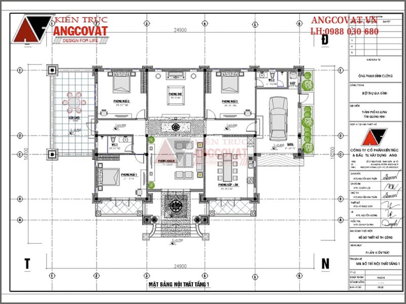 Mặt bằng: Thiết kế mẫu nhà cấp 4 dạng biệt thự kiến trúc cổ điển diện tích 300m2