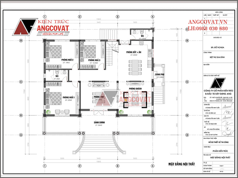 Mặt bằng nội thất: Thiết kế mẫu nhà cấp 4 dạng biệt thự 200m2 có 3 phòng ngủ