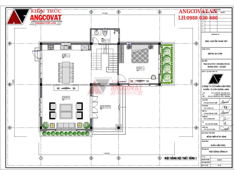 Mặt bằng nội thất trệt thiết kế nhà 1 trệt 1 lầu đơn giản diện tích 120m2 tại Bắc Ninh