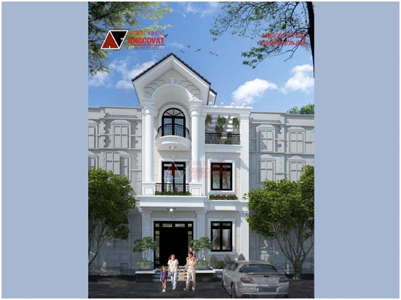 Phối cảnh 3D: Nhà mặt tiền 6m 3 tầng đẹp diện tích 80m2 vô cùng lôi cuốn tại Hưng Yên