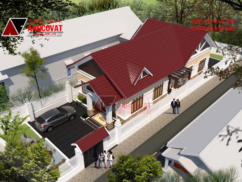 Hình ảnh mái mẫu nhà cấp 4 trệt hiện đại 3 phòng ngủ tại Quế Võ- Bắc Ninh
