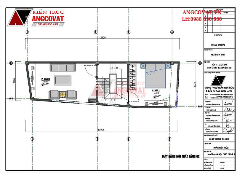  Phương án bố trí nội thất tầng 2 cho mặt tiền nhà phố mái ngói 5 tầng diện tích 40m2