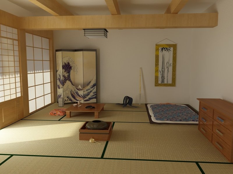 thiết kế phòng ngủ kiểu Nhật cổ xưa