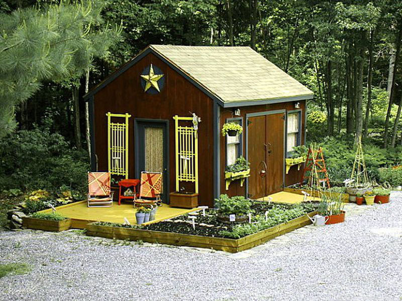 nhà vườn gỗ nhỏ