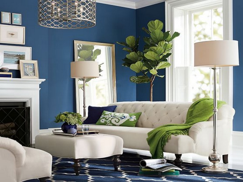 trang trí phòng khách có màu xanh lá cây