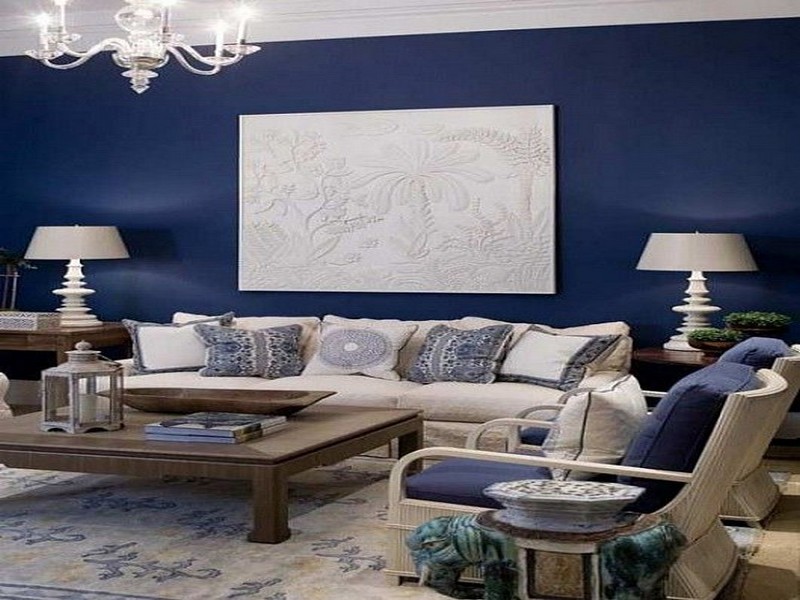 sơn phòng khách màu xanh dương