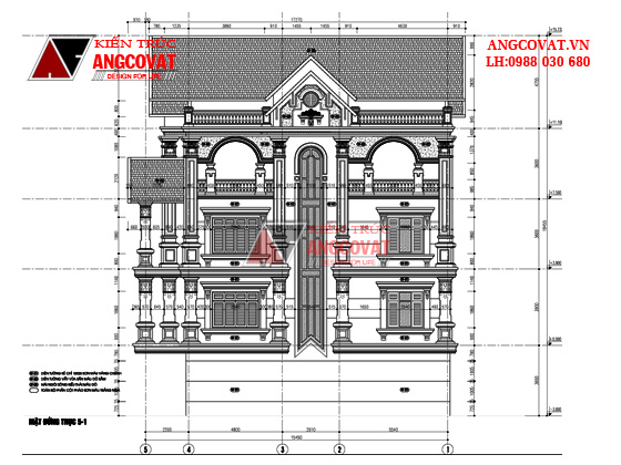 Thiết kế biệt thự cổ điển pháp 4 tầng 140m2 11