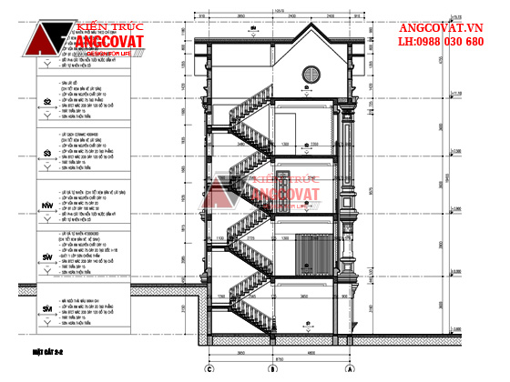 Thiết kế biệt thự cổ điển pháp 4 tầng 140m2 13