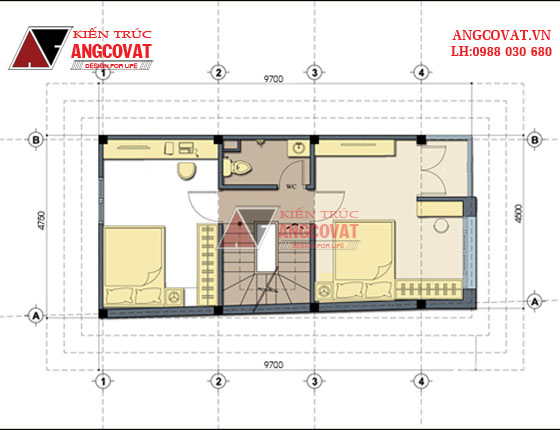 Mẫu thiết kế nhà 3 tầng 40m2 3 phòng ngủ hiện đại ở Nghệ An 3