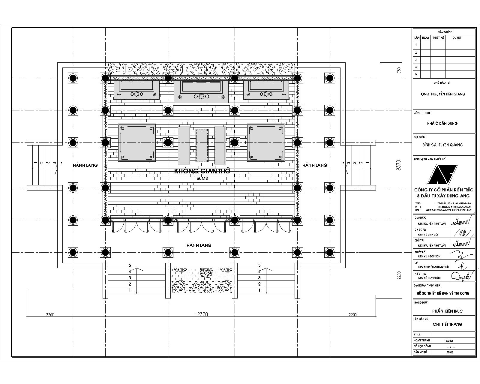 Bản vẽ mặt bằng nhà thờ ba gian 