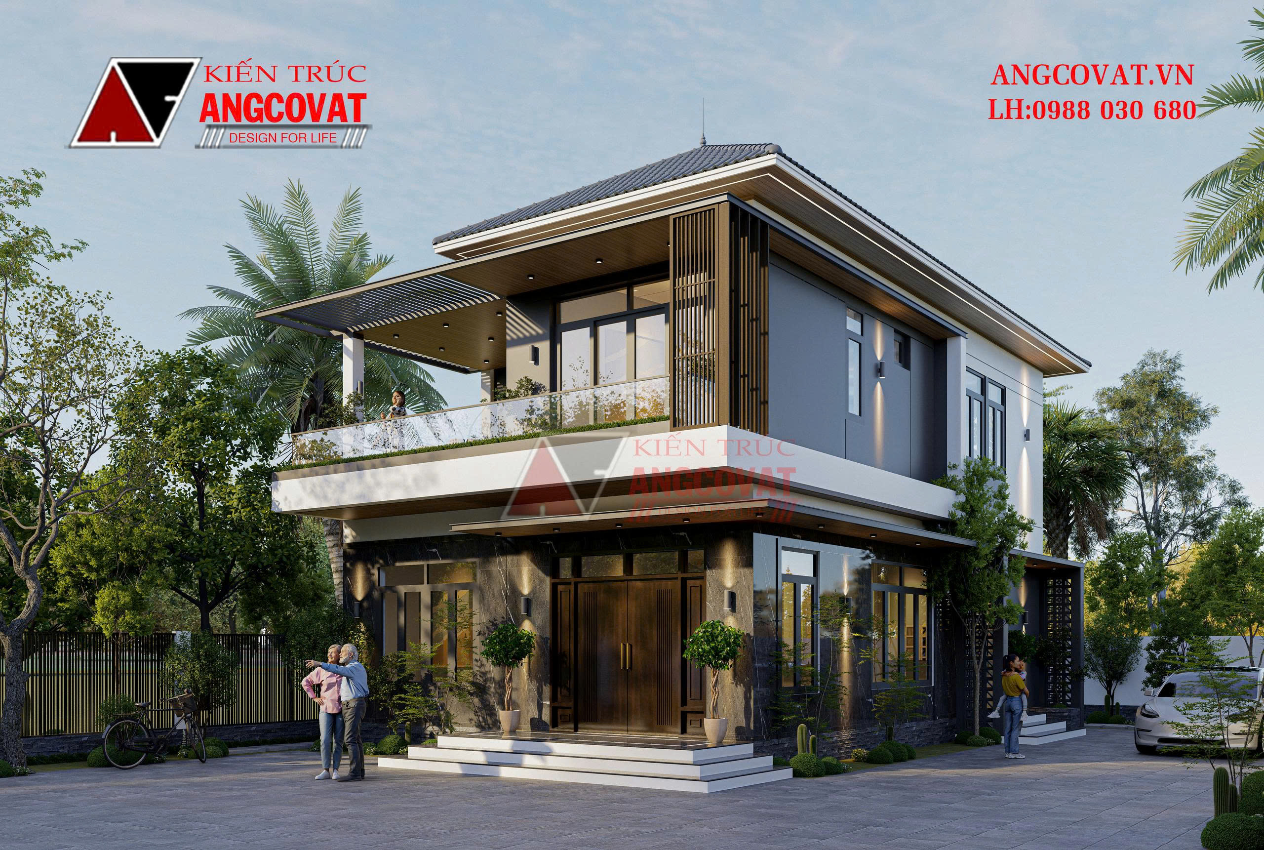 Xây nhà 2 tầng mái nhật 125m2 tại Thanh Hóa sang trọng và hiện đại BT300526