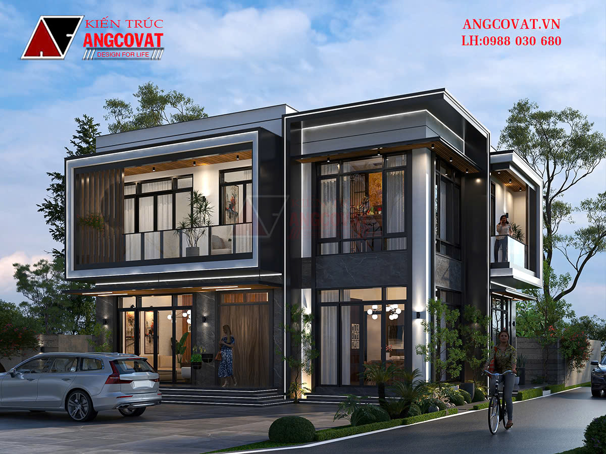 Nhà mái bằng 2 tầng hiện đại 110m2 đẹp mê lòng người tại Hưng Yên BT2407226