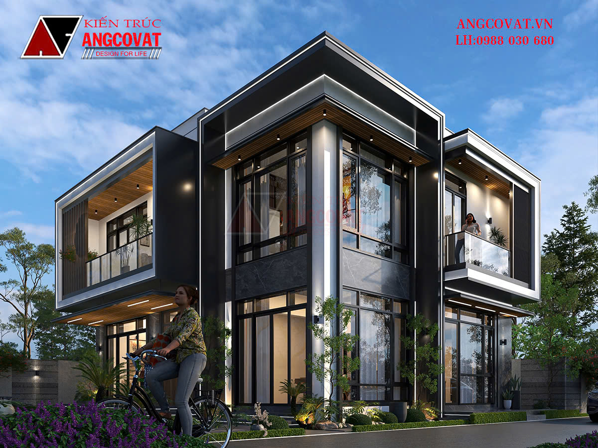 Nhà mái bằng 2 tầng hiện đại 110m2 đẹp mê lòng người tại Hưng Yên BT2407226
