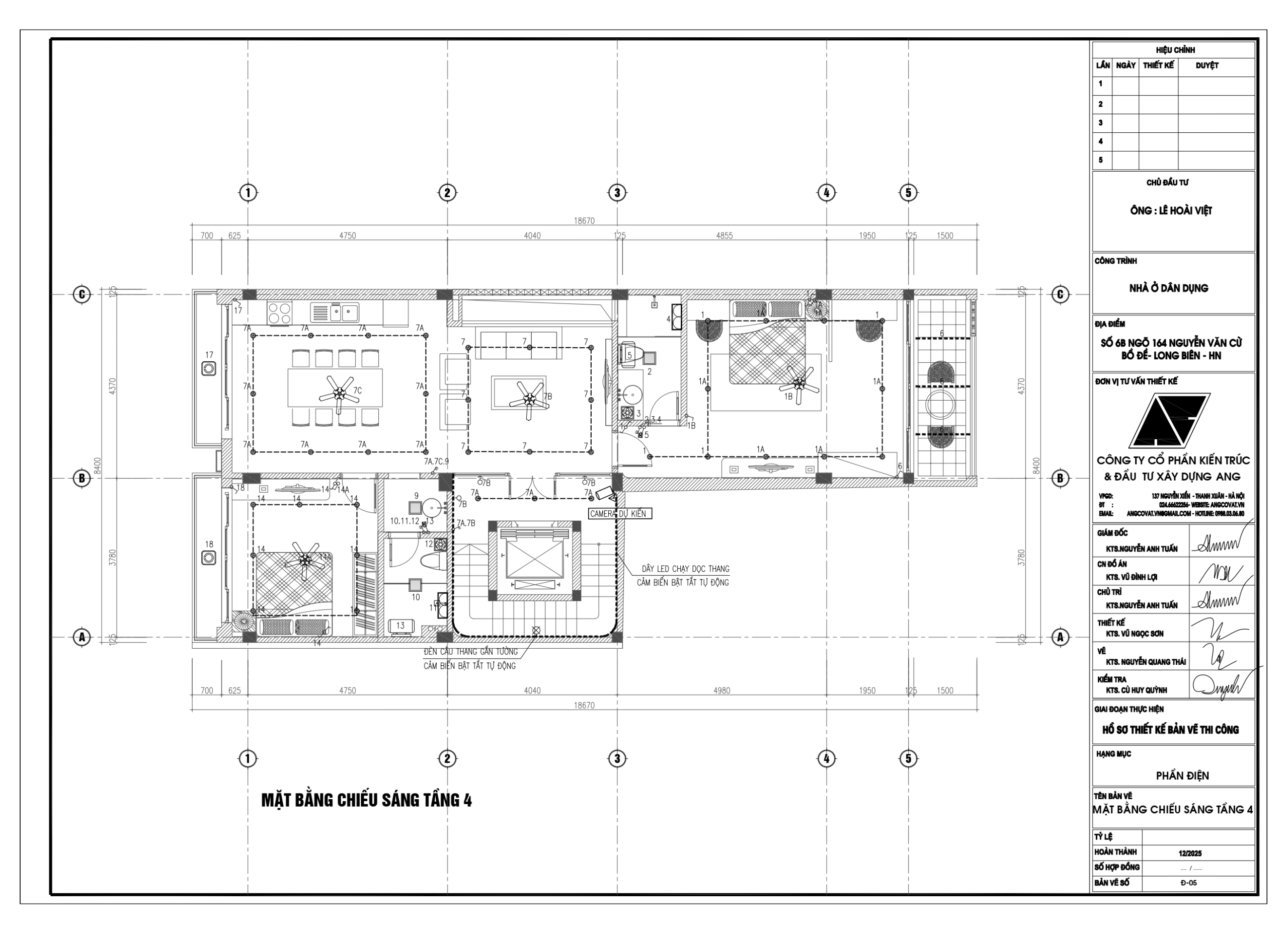 Bản vẽ điện nước nhà 6 tầng 