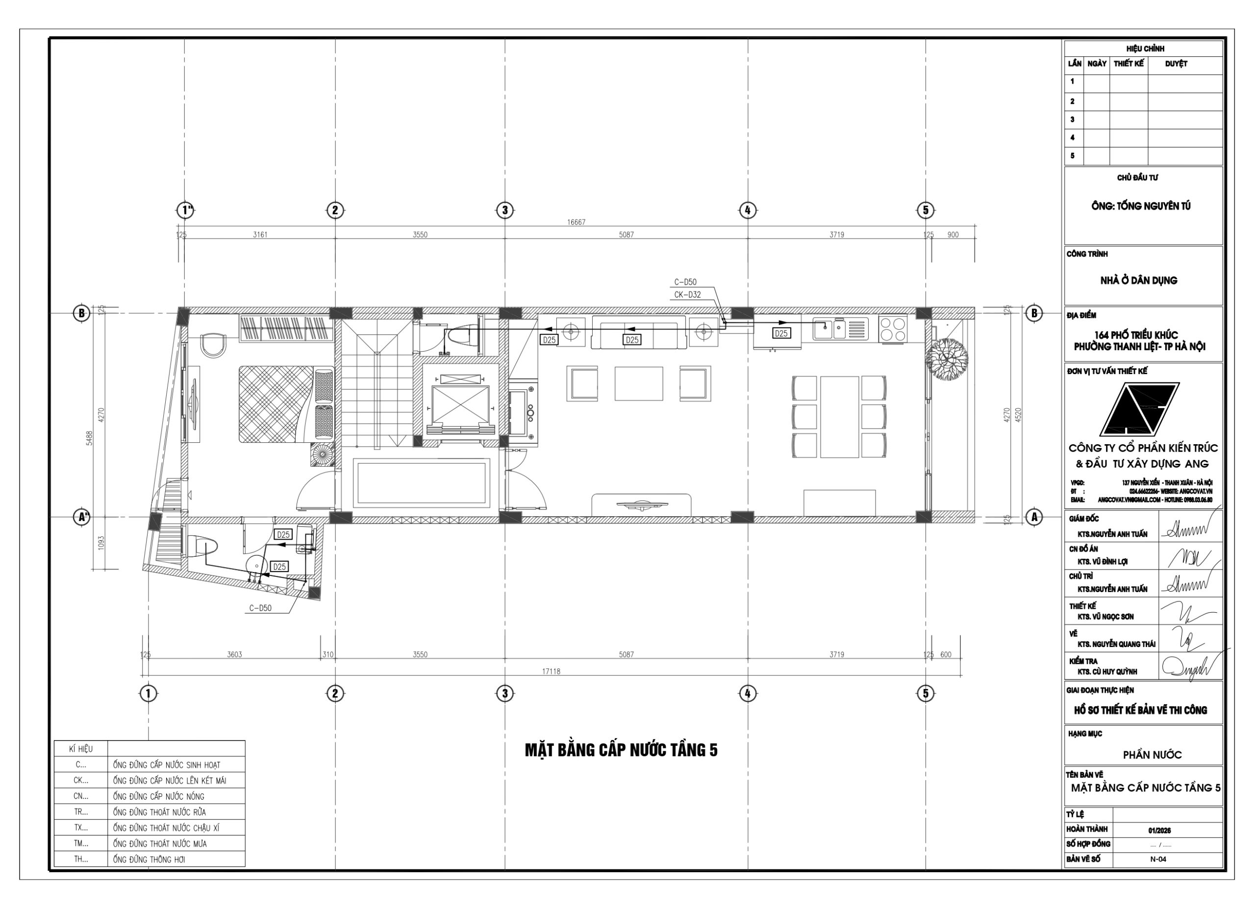 Mặt bằng cấp nước tầng 5