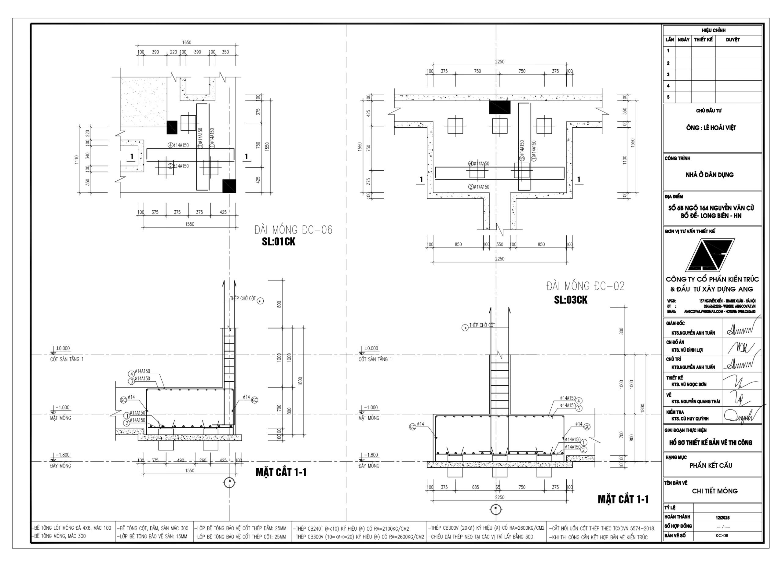 bản vẽ móng ép cọc nhà phố 5 tầng 100m2 có thang máy